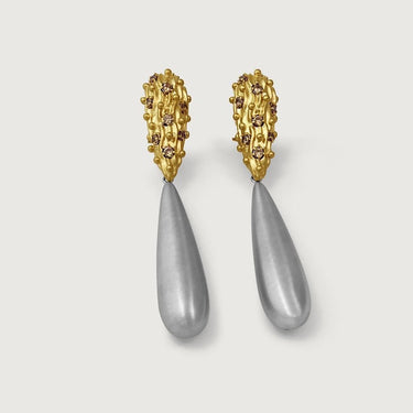 Aloise Tricolor Muse Drop Earrings in 18K Gold