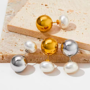 Versa Pearl Double Ball Earrings