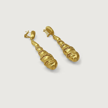Vida Tear Drop Bead Earrings in 18K Gold
