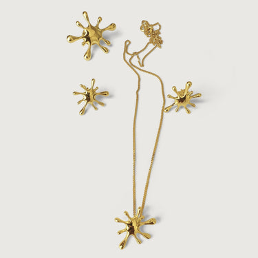 Alba Splash Muse-G Earrings, Necklace, & Brooch Set In Sterling Silver