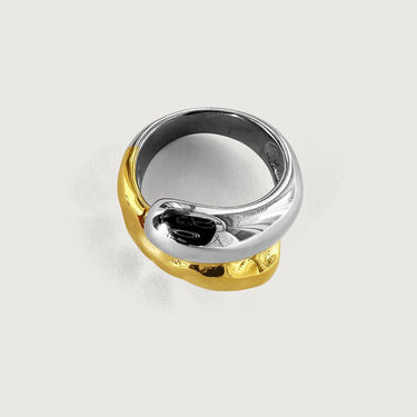Two tone Textured Chunky Ring