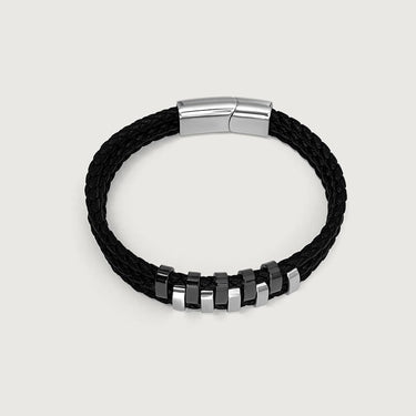 Braided Leather Magnetic Clasp Men’s Bracelet