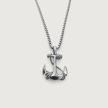 Cross-S Anchor Pendant Chain Necklace