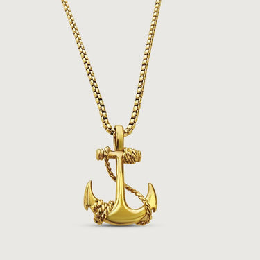 Cross-G Anchor Pendant Chain Necklace