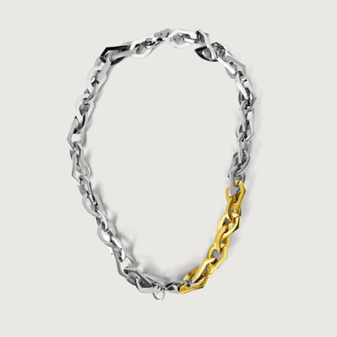 Two-tone Chunky T Chain Necklace