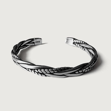 Braided Chain Herringbone Cuff Men’s Bracelet
