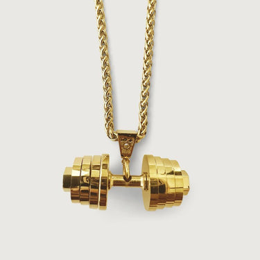 4 Rings Barbell Charm Pendant Necklace