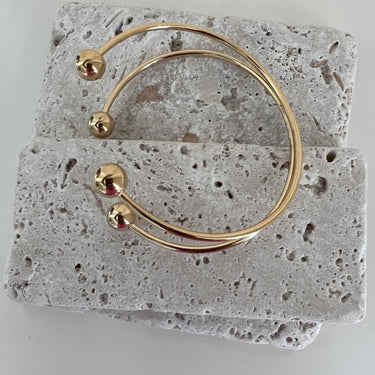 Ball Head Double Layer Open Bangles