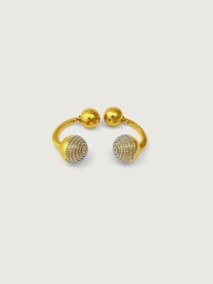 Crus Ball Screw back Earrings in 18K Gold