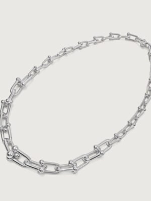 Bold-U Chunky Silver Chain Necklace