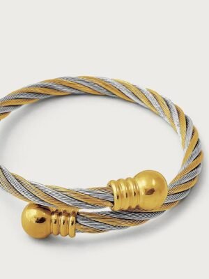 Eve Cuff Two Tone Twisted Bangle