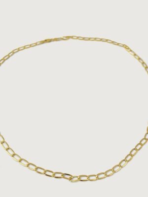 Long Paper Clipped Chain Necklace in 18k Solid Gold