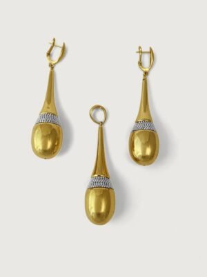 Thalia Muse Drop Earring and Pendant Set in 18k Gold
