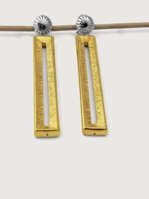 Sona Two-tone Long Drop Earrings in 18Kt Gold