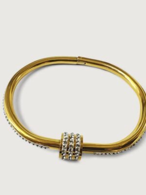 Roller Lock Pave Diamond Bangle