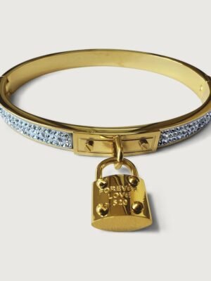 Padlock Pave Diamond Bangle