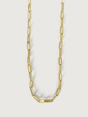 Avery Paper Clip Chain Necklace in 18K Gold