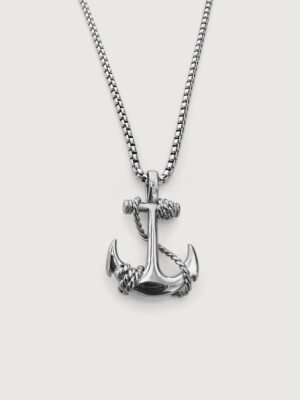 Cross-S Anchor Pendant Chain Necklace