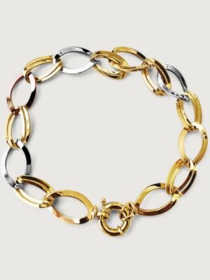 Marga Multicolor Links Chain Bracelet in Solid 18K Gold