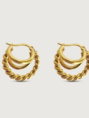 Multi Layers Twist Hoop Earrings