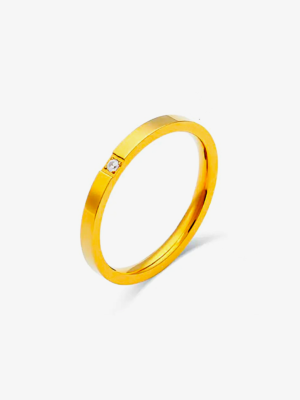 Slim Solitaire Ring